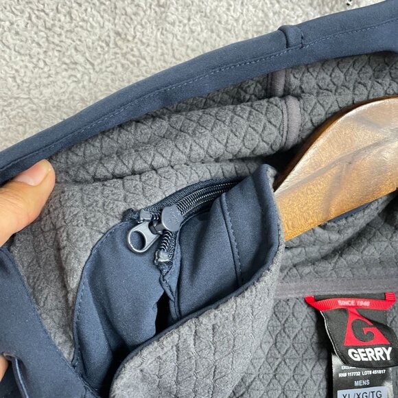 NWOT Gerry Men's XL Navy Hooded Soft Shell Fleece Lined Jacket - Picture 8 of 11